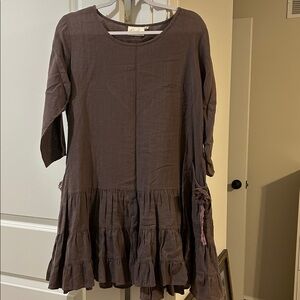 Chic Ruffled Hem Tunic in Deep Brown